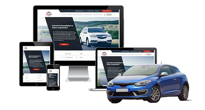Ankaufseite mobil – Autoankauf Itzstedt mit rotem PKW
